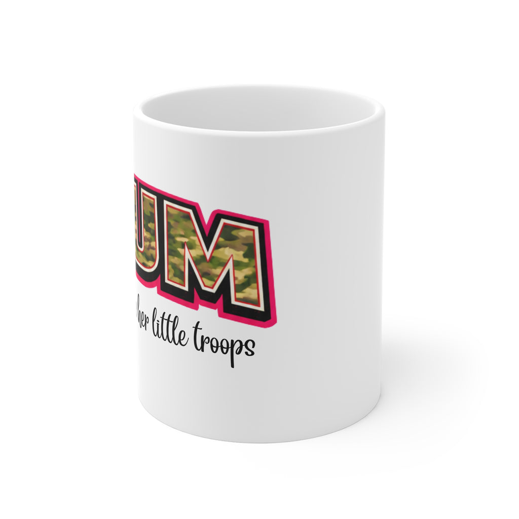 Mum Camo Mug — "Mum loves her little troops" Coffee Cup for Military Moms