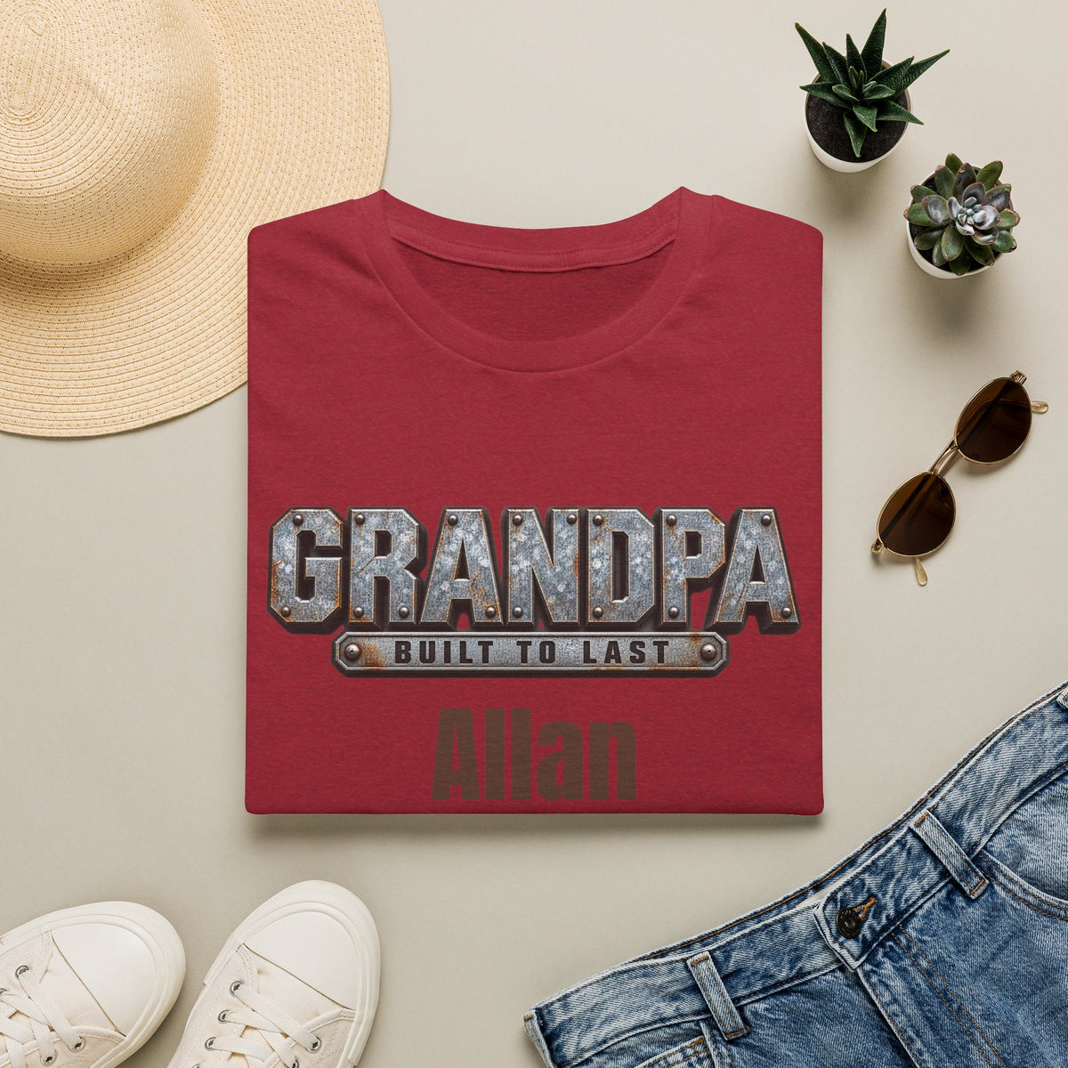Grandpa "Built to Last" T-Shirt — Personalise