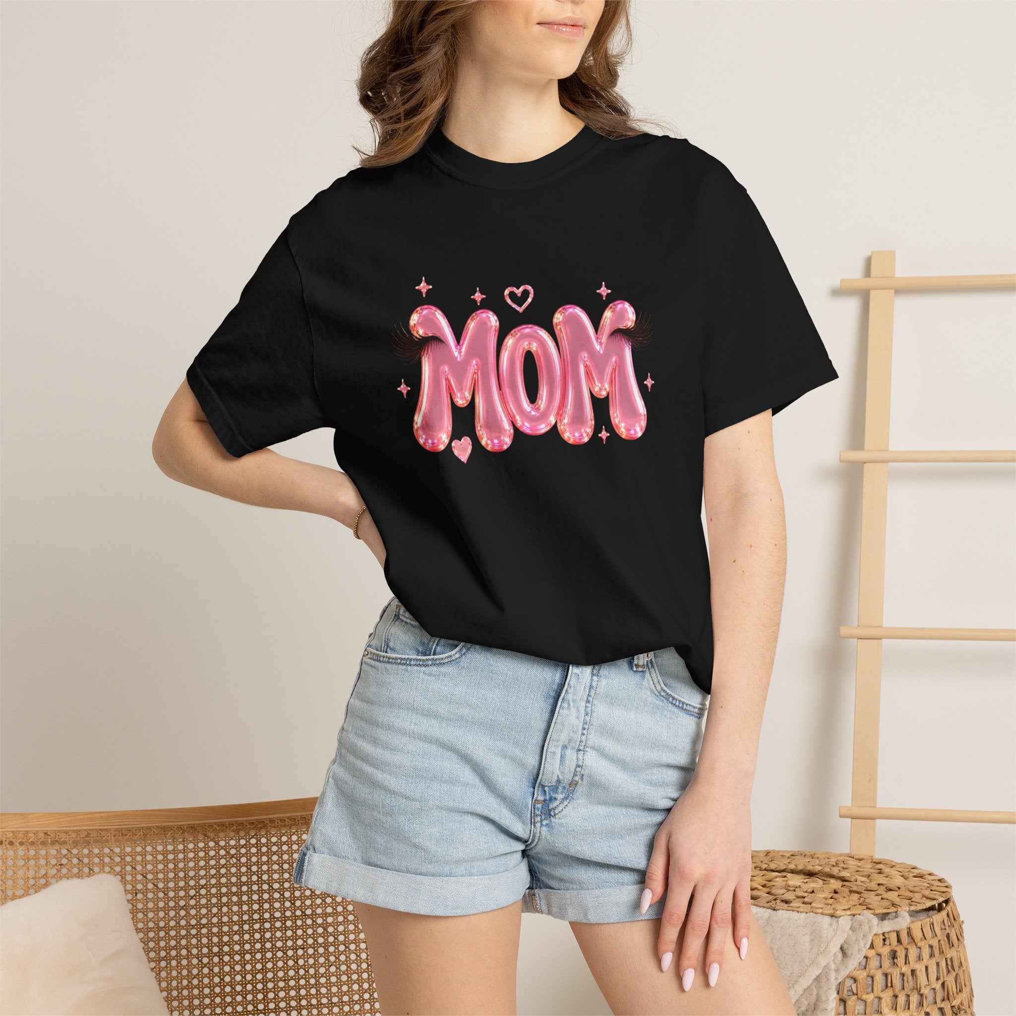 MOM Pink Balloon Eyelashes T-Shirt