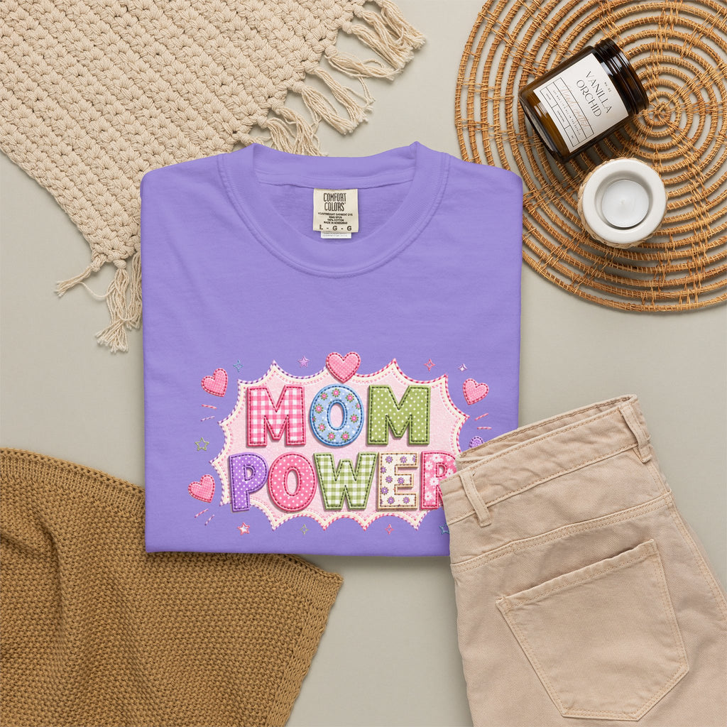 Mom Power T-Shirt — Cute Pastel Heart Mother's Day Tee