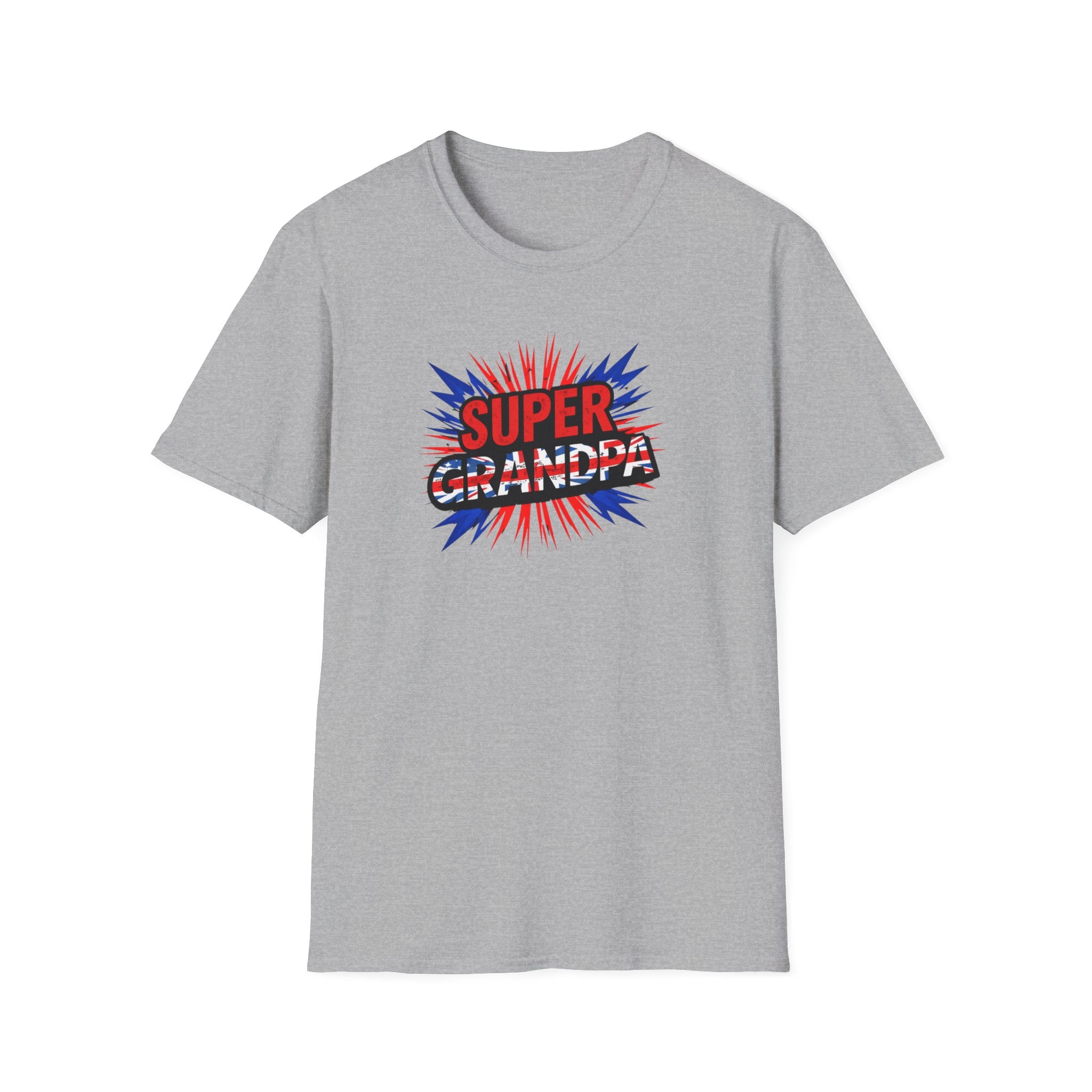 Super Grandpa T-Shirt Union Jack/England themed – Retro Comic Style Father’s Day Gift for Grandfathers