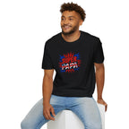 T-Shirt — "Super Papa" Union Jack/England themed Retro Comic Dad Shirt (Father's Day Gift)