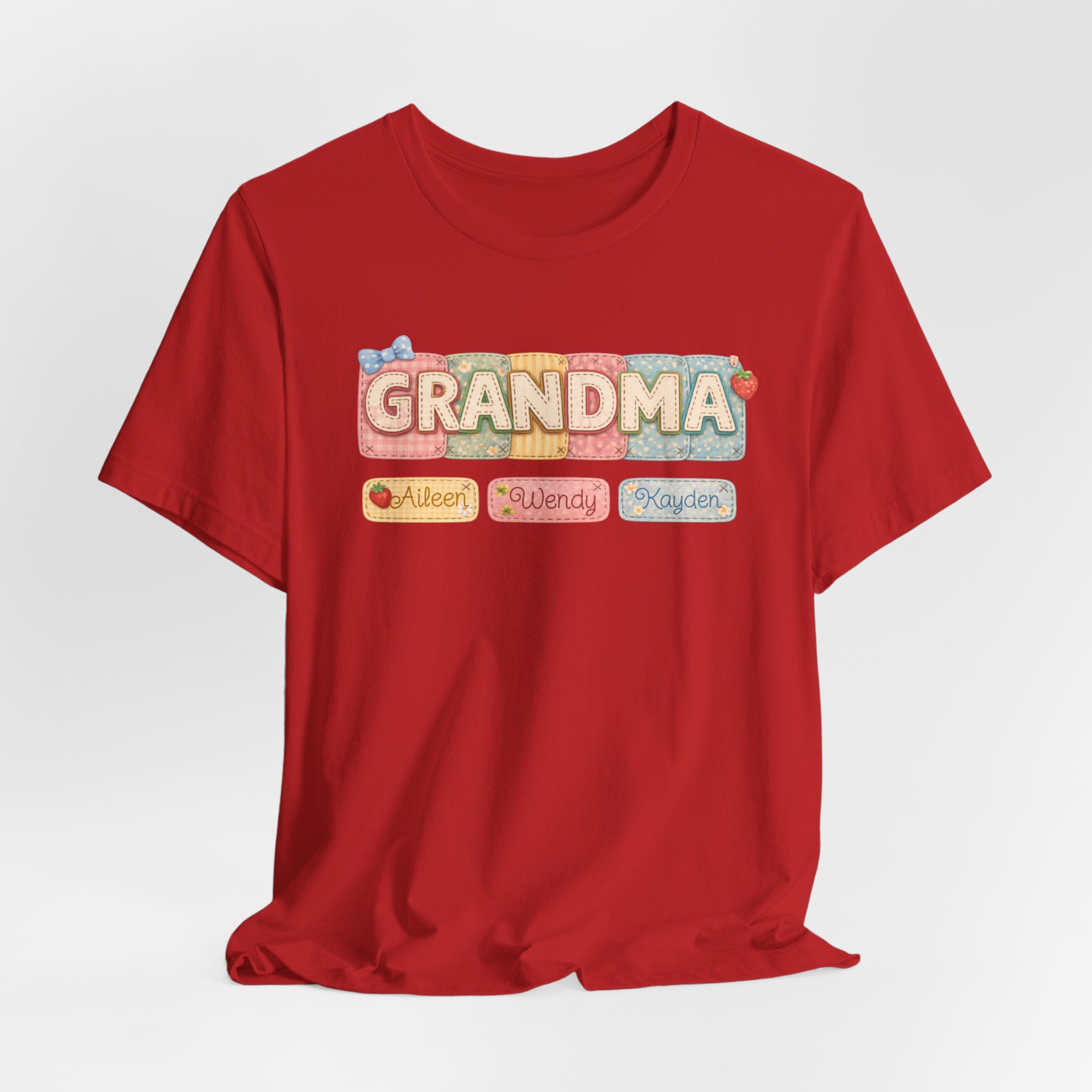 Grandma Floral Retro Tee — "Grandma" Names Design (Aileen • Wendy • Peyton)