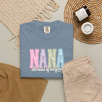 NANA Pastel Patchwork T-Shirt — "The Heart of Our Family" Gift
