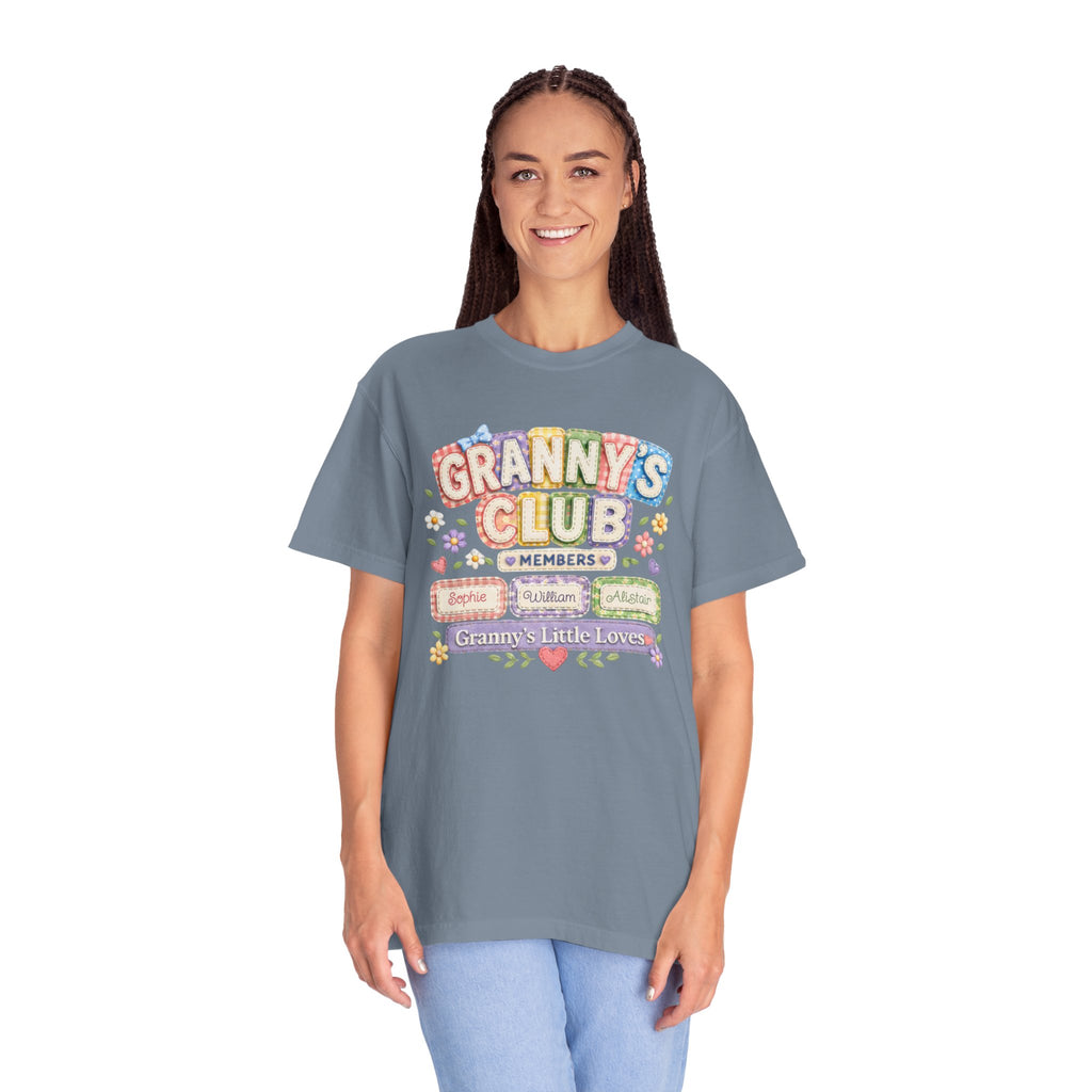 Granny's Club T-Shirt — Personalized Grandma Member Floral Tee