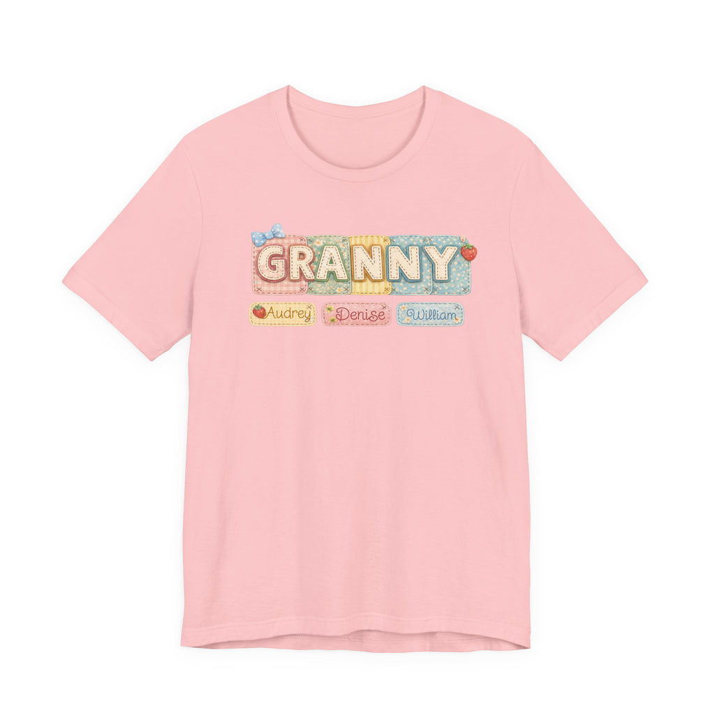 Granny Retro Nameplate T‑Shirt — Personalized Grandma Tee