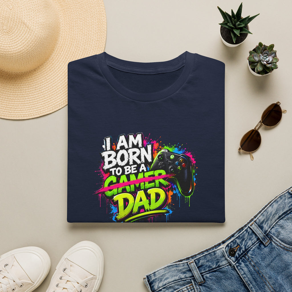 "I Am Born To Be A Gamer Dad" Neon T‑Shirt