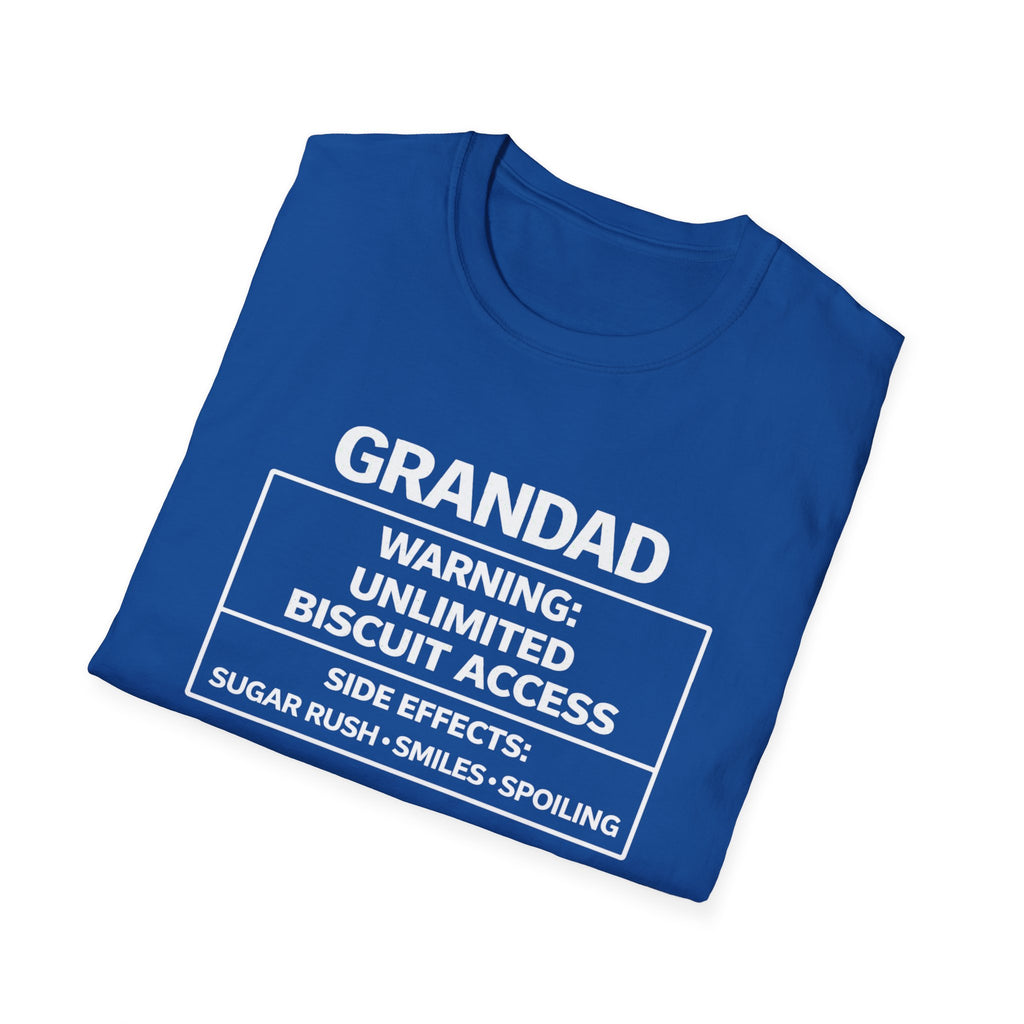 Grandad Warning T-Shirt – "Unlimited Biscuit Access" Funny Grandpa Gift