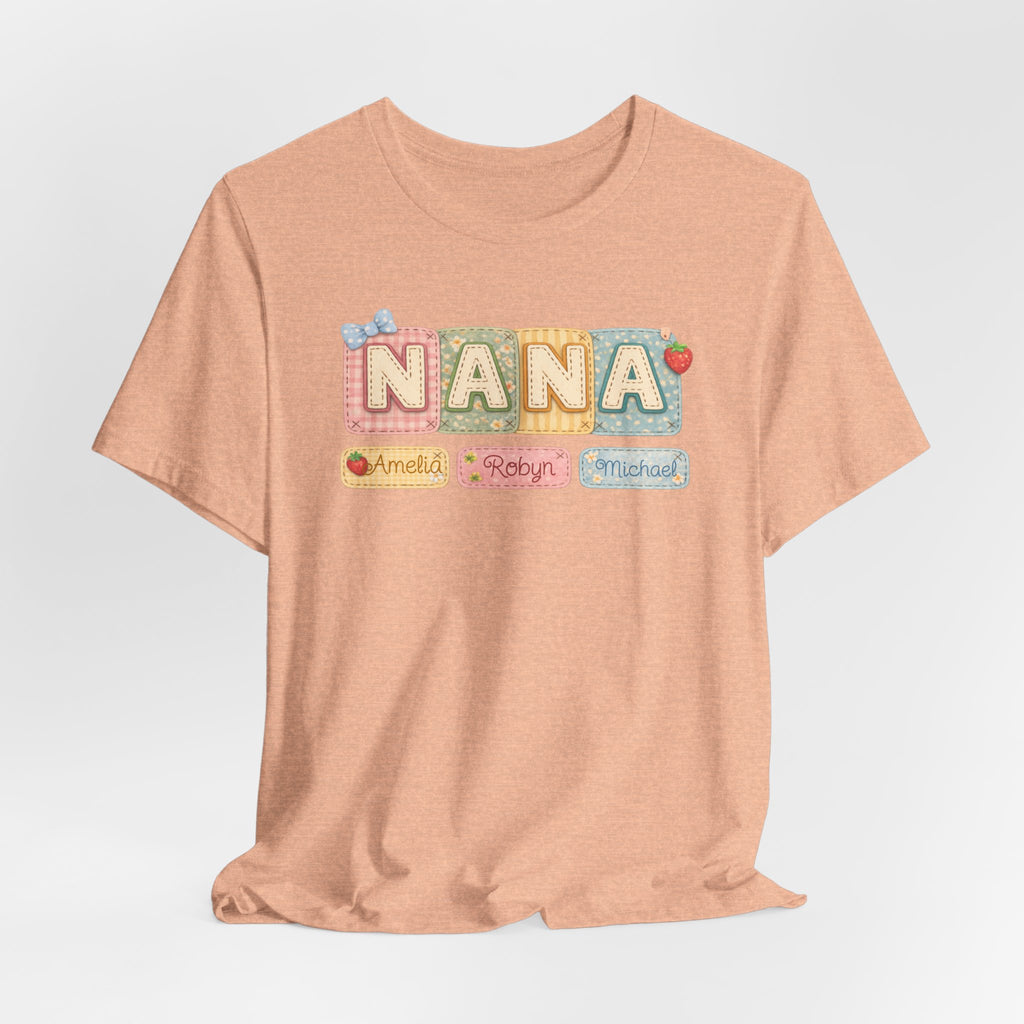 Nana Baby Blocks Tee — Personalized Grandmother Name Shirt
