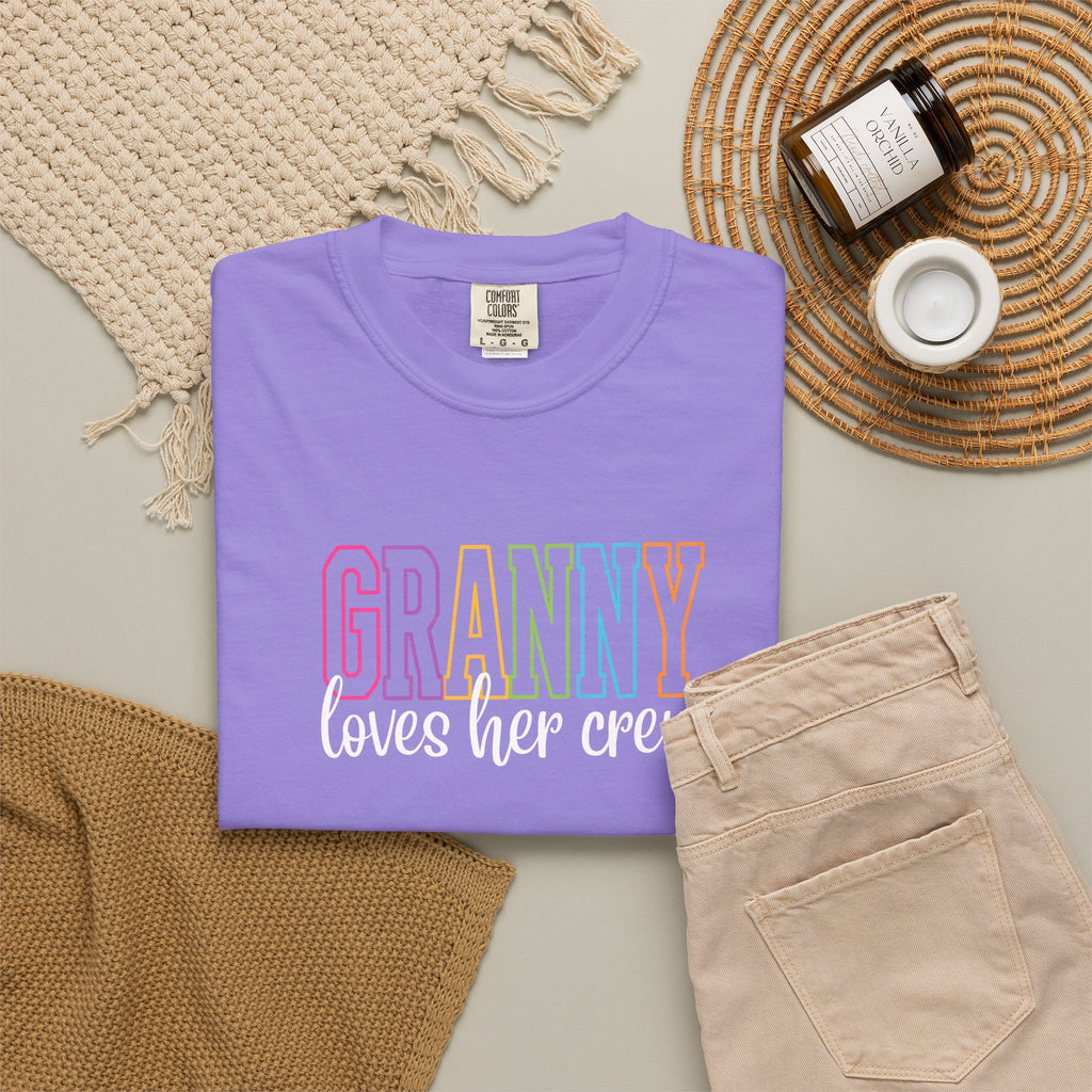 Grandma Loves Her Crew T‑Shirt — Pastel Family Grandma Tee