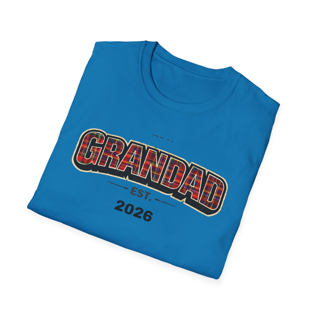 Grandad Est. 2026 T-Shirt — Plaid Grandpa Gift Tee