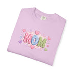 Mom Hearts T‑Shirt — Cute Pastel "MOM" Graphic Tee for Mother's Day & Everyday
