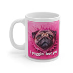Pug 'I Puggin' Love You' Coffee Mug — Personalized Name Option