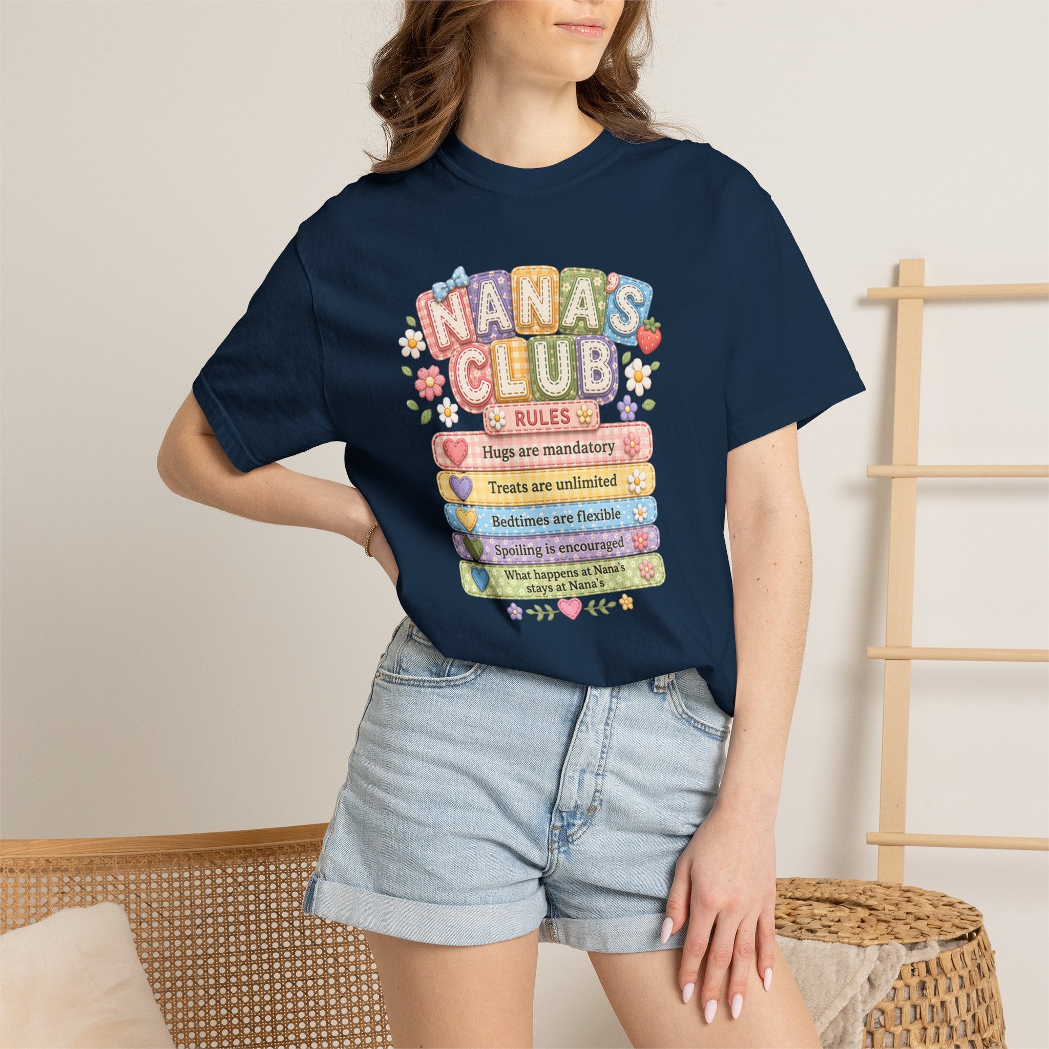 Nana's Club T-Shirt — Cute Floral Grandma Rules Tee