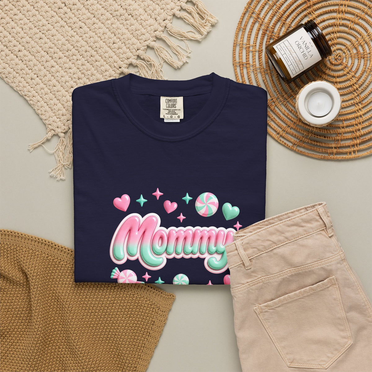 Mommy Pastel Candy Script T-Shirt