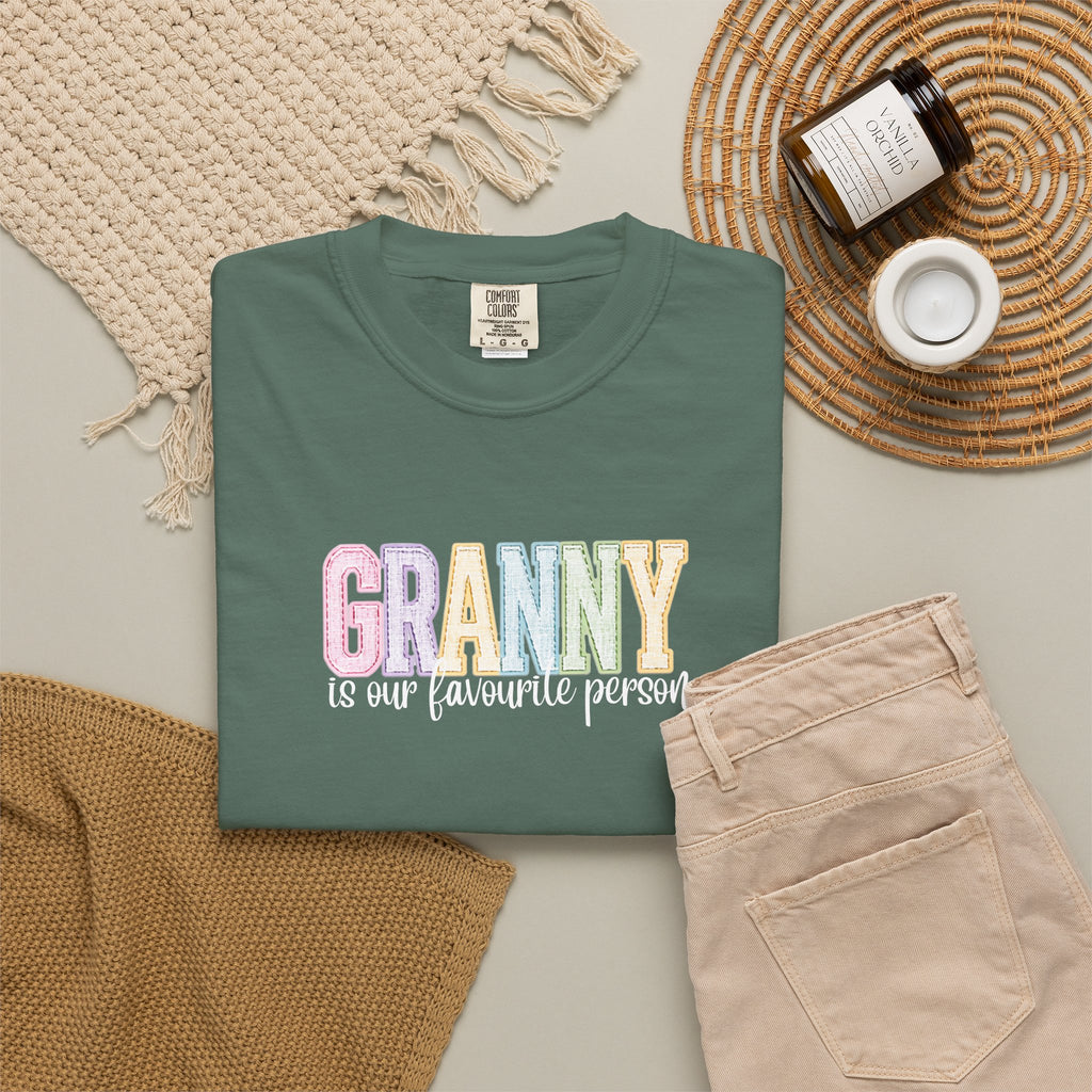 Granny Is Our Favourite Person T-Shirt — Pastel Grandma Gift Tee