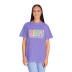 Grandma Floral Graphic T-Shirt — "Grandma, the heart of our family" Gift Tee