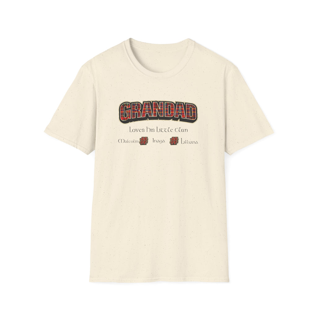 Grandad Plaid Family T-Shirt — "Loved by the Little Clan" Gift Tee
