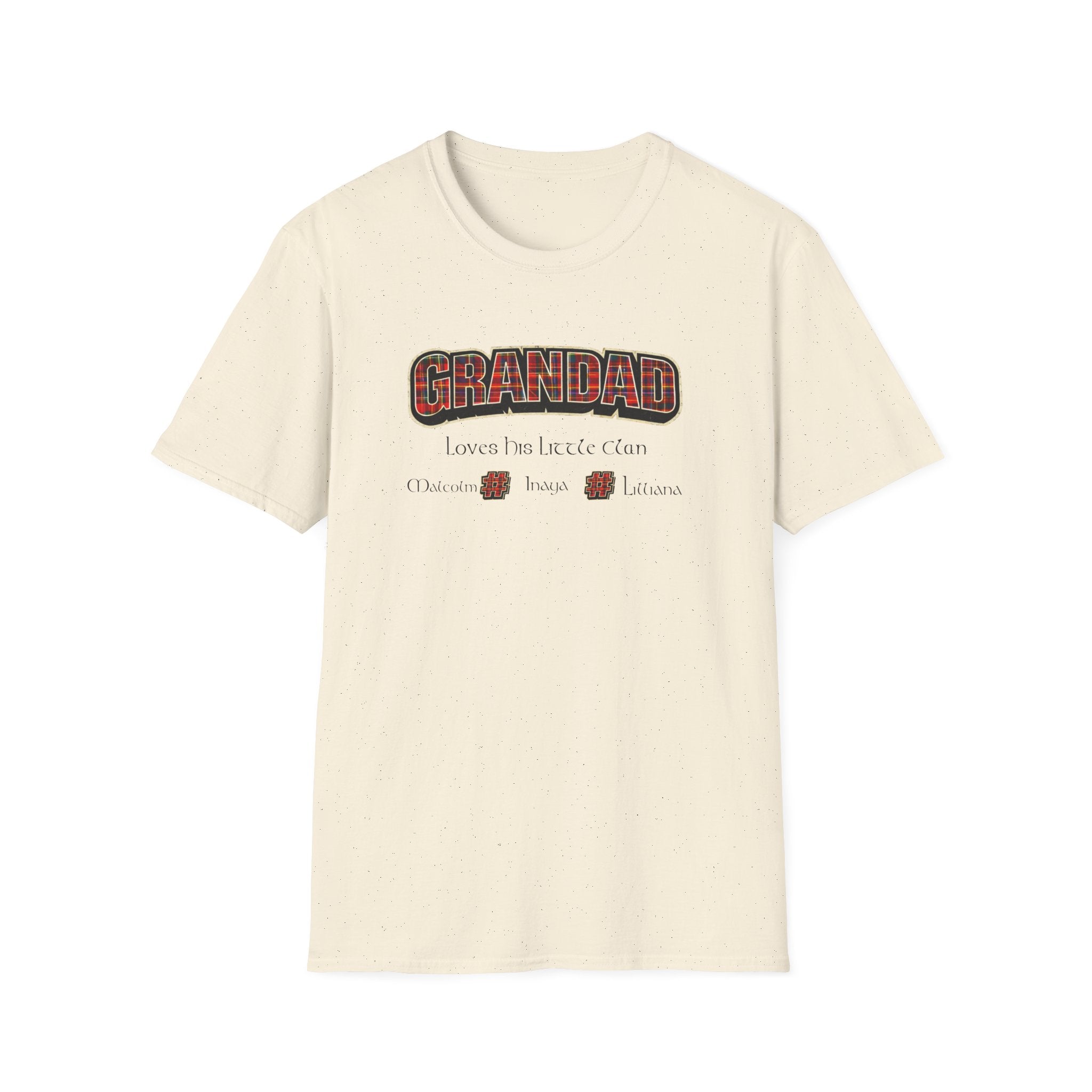 Grandad Plaid Family T-Shirt — "Loved by the Little Clan" Gift Tee