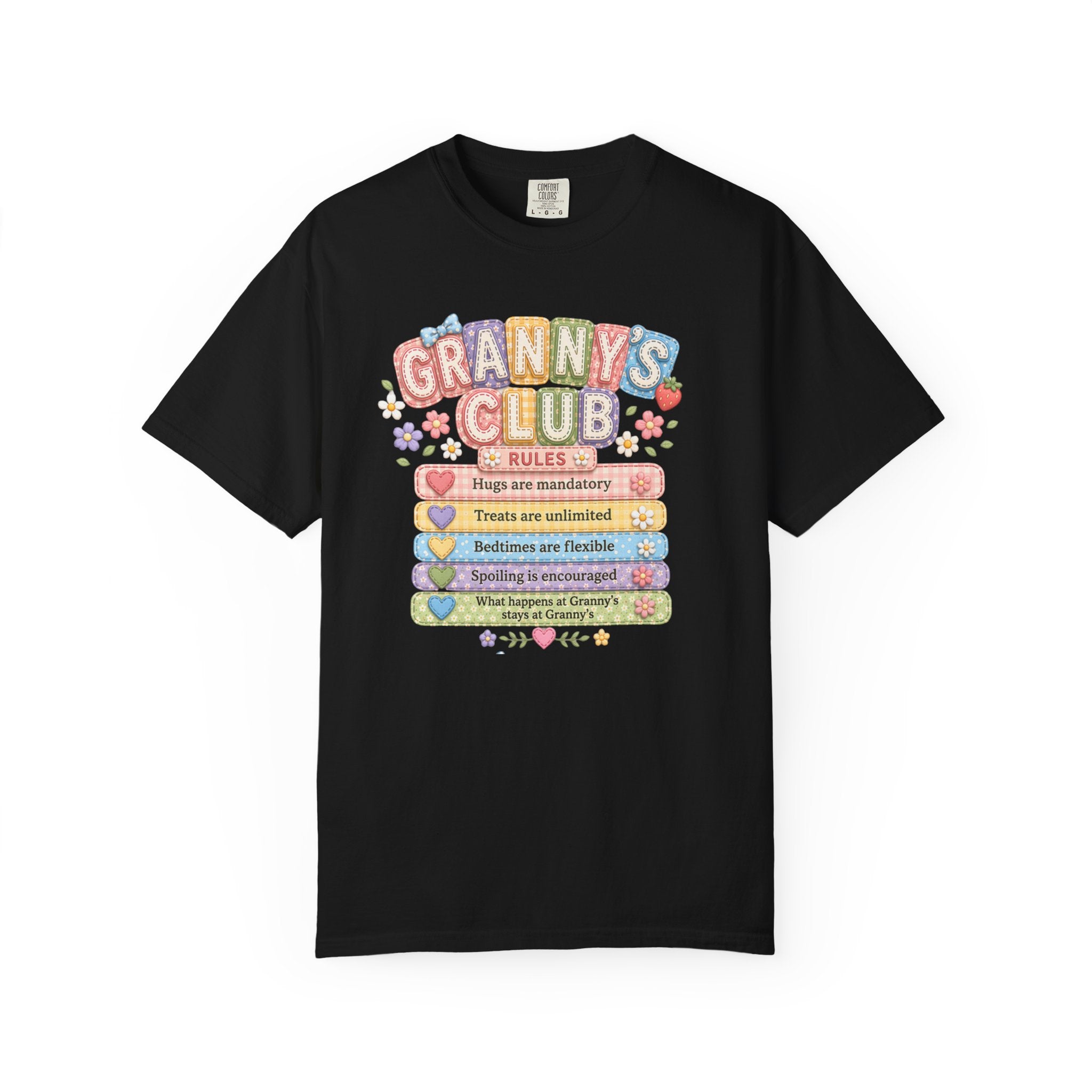 Granny's Club T‑Shirt – Cute Pastel 'Granny's Club' Rules Graphic Tee for Grandmothers