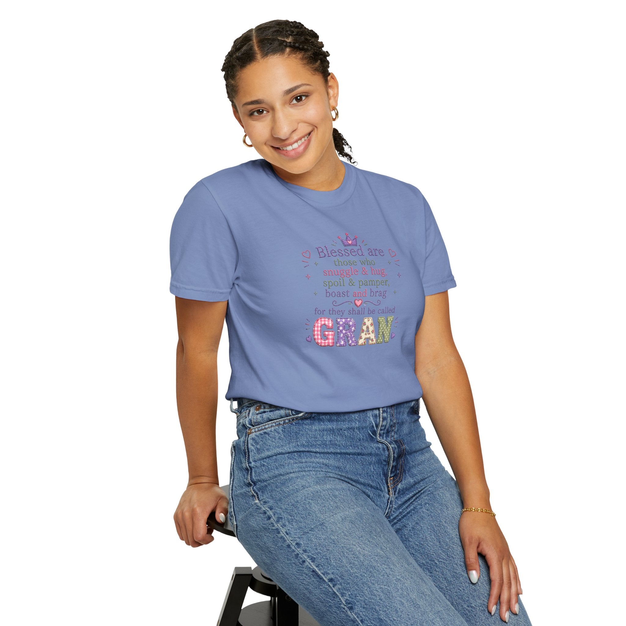 Gran Blessings T-Shirt — "Blessed are those who snuggle & hug... called GRAN"