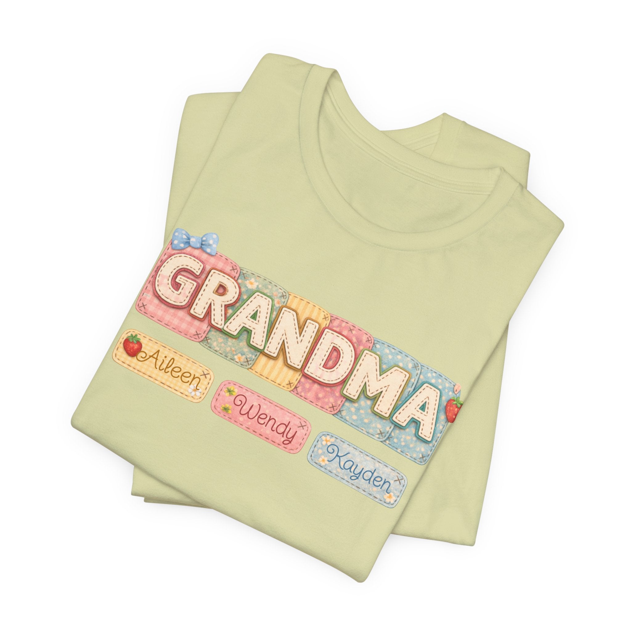 Grandma Floral Retro Tee — "Grandma" Names Design (Aileen • Wendy • Peyton)