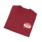 Grandpa Name Tag T-Shirt — "Hello Grandpa" Chest Badge Tee