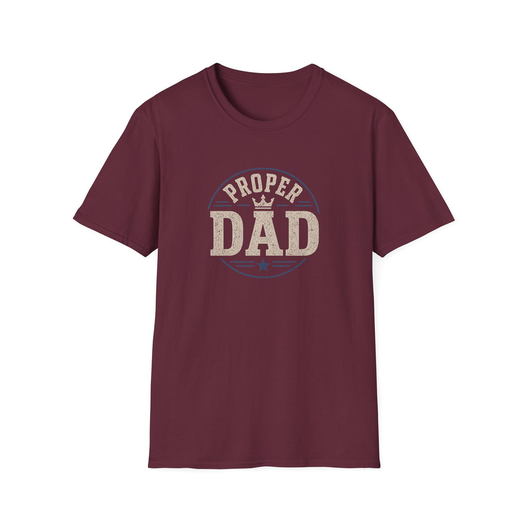 Proper Dad T-Shirt – Vintage Crown Father's Day Tee for Proud Dads