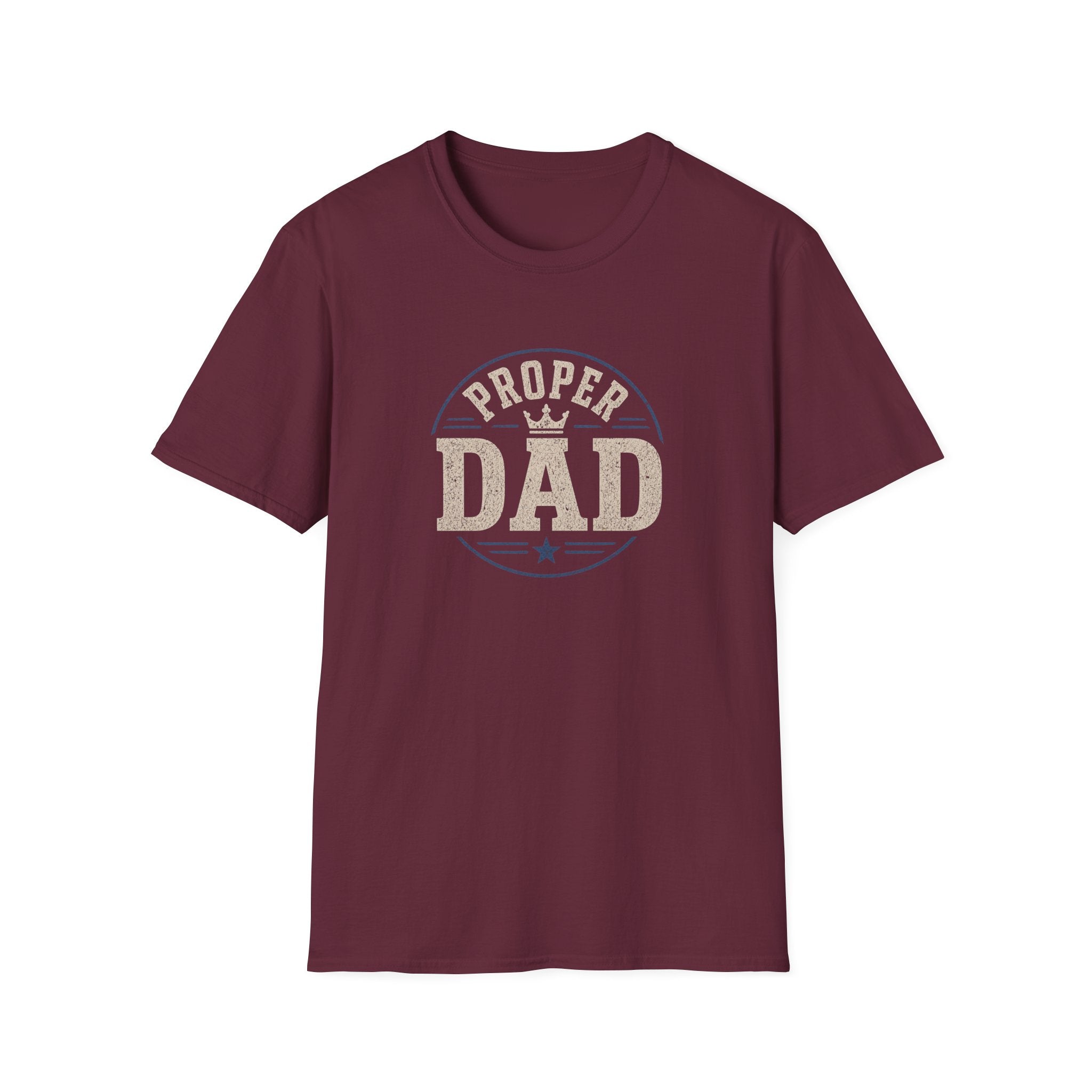 Proper Dad T-Shirt – Vintage Crown Father's Day Tee for Proud Dads
