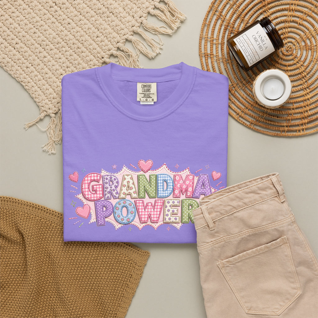 Grandma Power T-Shirt — Cute Heart Graphic Tee for Grandmothers