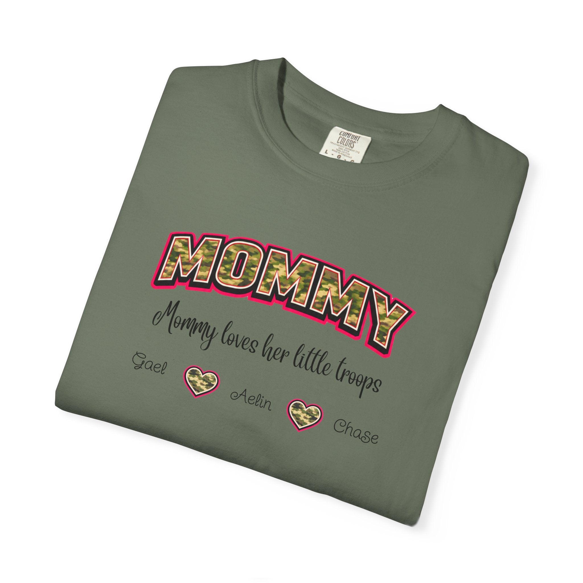 Mommy Camo Heart T-Shirt — "Mommy, I am here for little forever" Mother's Day Tee