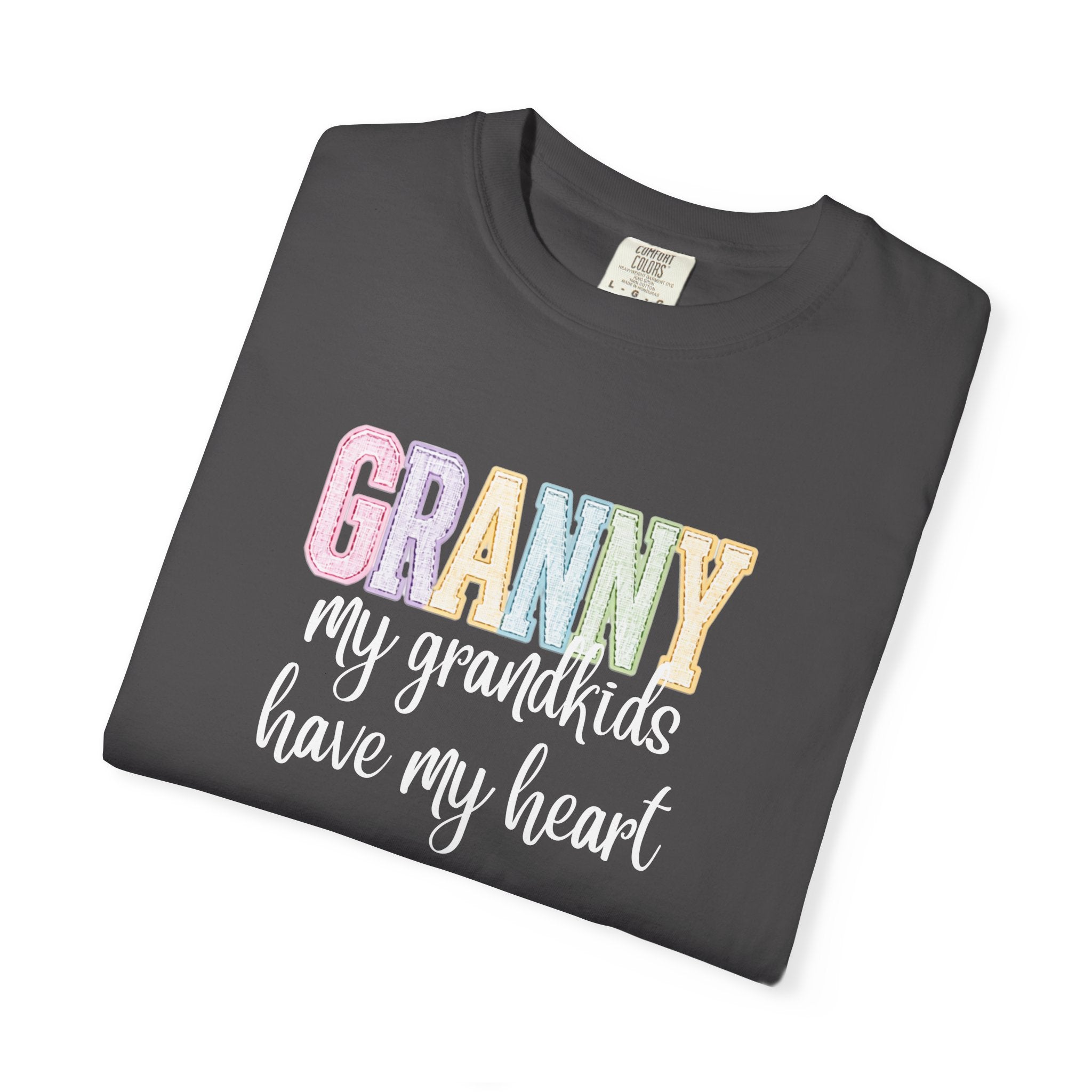 Granny Pastel Rainbow T‑Shirt — Retro Block Letter Grandma Tee