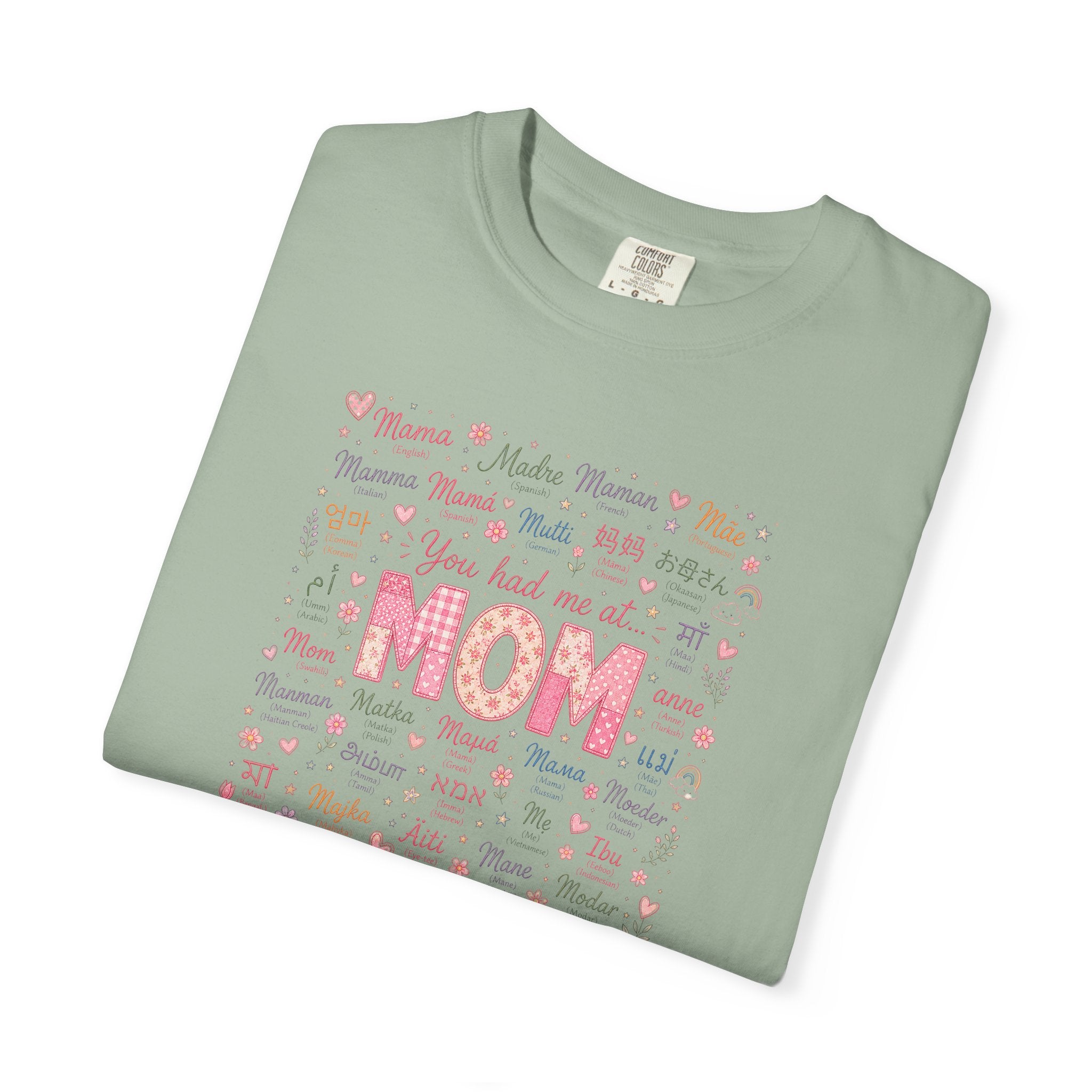 Mom Hearts Graphic T-Shirt — Cute Pink 'You had me at MOM' Mother's Day Tee