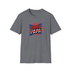 T-Shirt — "Super Papa" Union Jack/England themed Retro Comic Dad Shirt (Father's Day Gift)