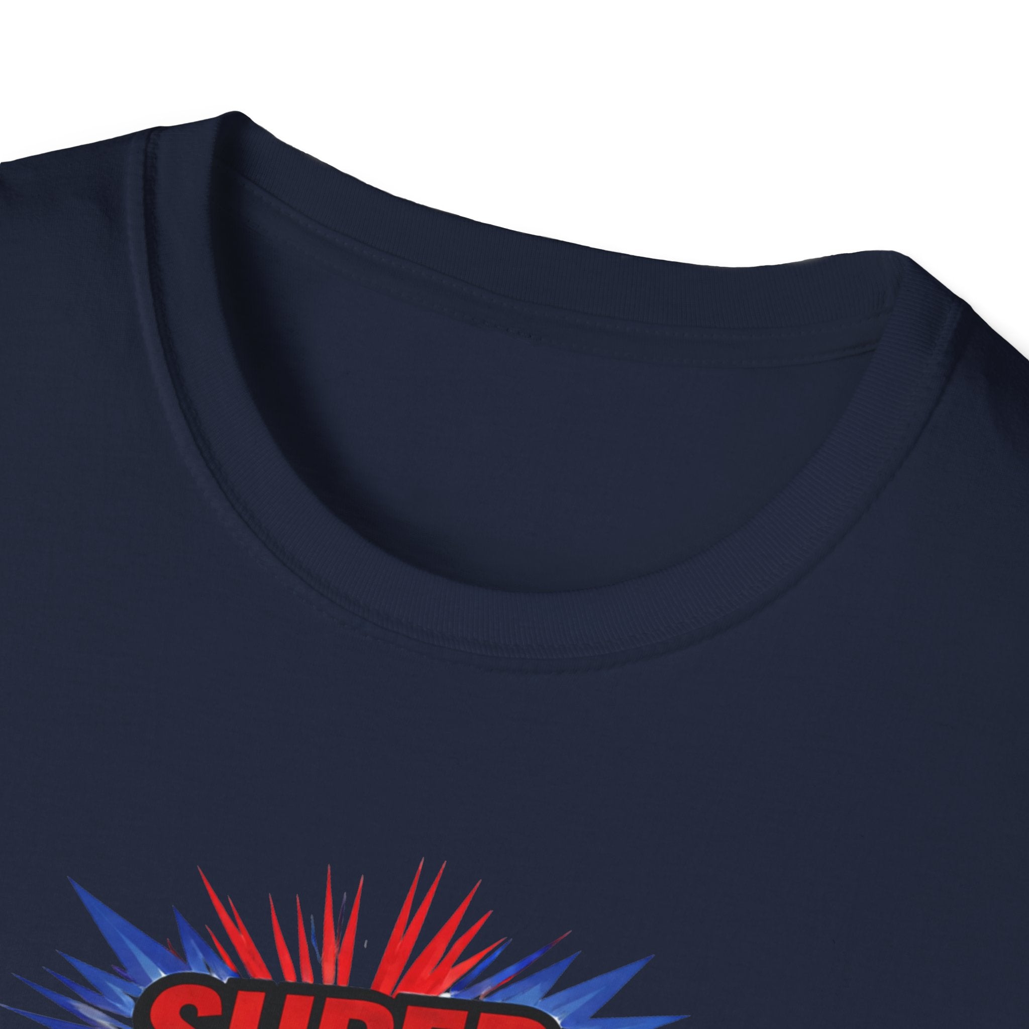 Super Dad T-Shirt – Union Jack Flag pattern Retro Comic Father’s Day Tee