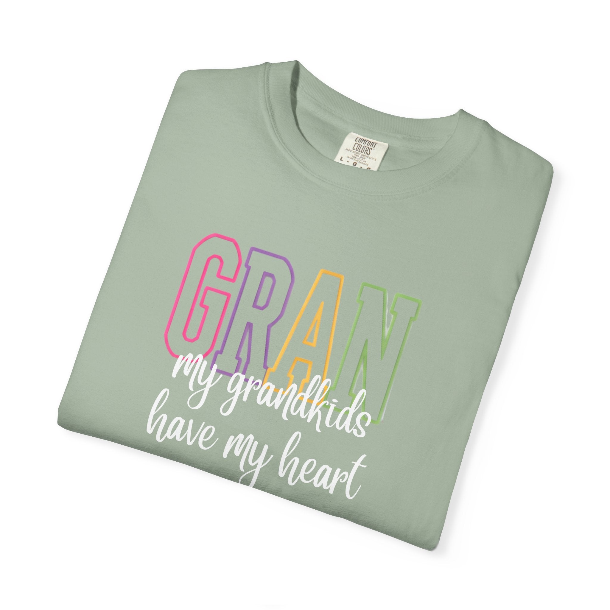 T-Shirt — "Gran my grandkids have my heart" Pastel Graphic Grandma Tee