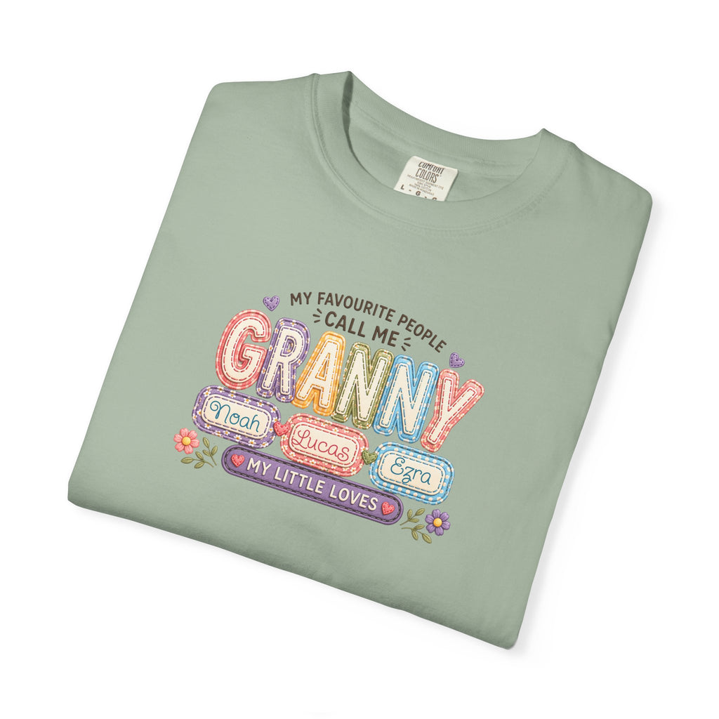 Granny Floral Retro Tee — "My Favourite People Call Me Granny"