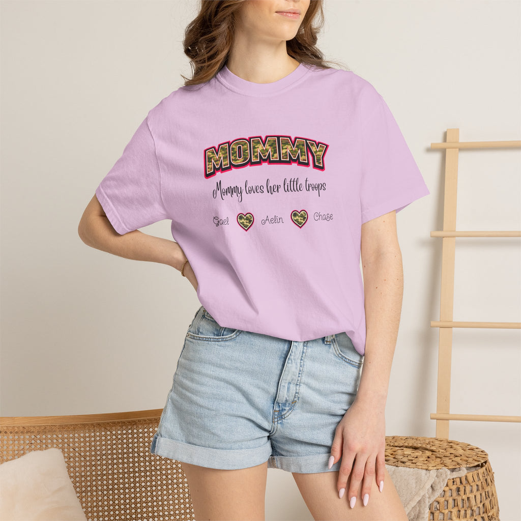 Mommy Camo Heart T-Shirt — "Mommy, I am here for little forever" Mother's Day Tee