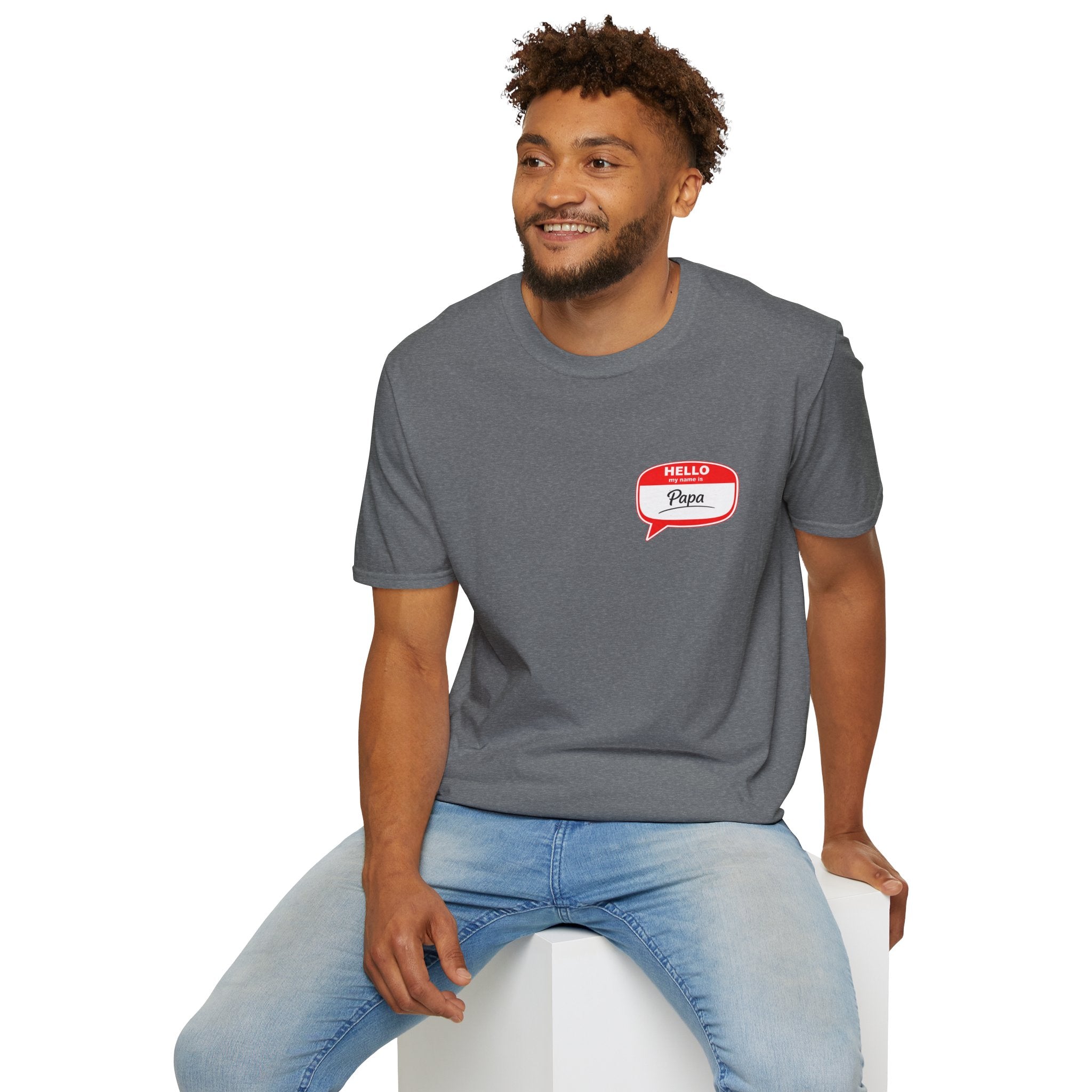 Hello Papa Speech Bubble T-Shirt – Cute Dad Gift for New Fathers & Father’s Day