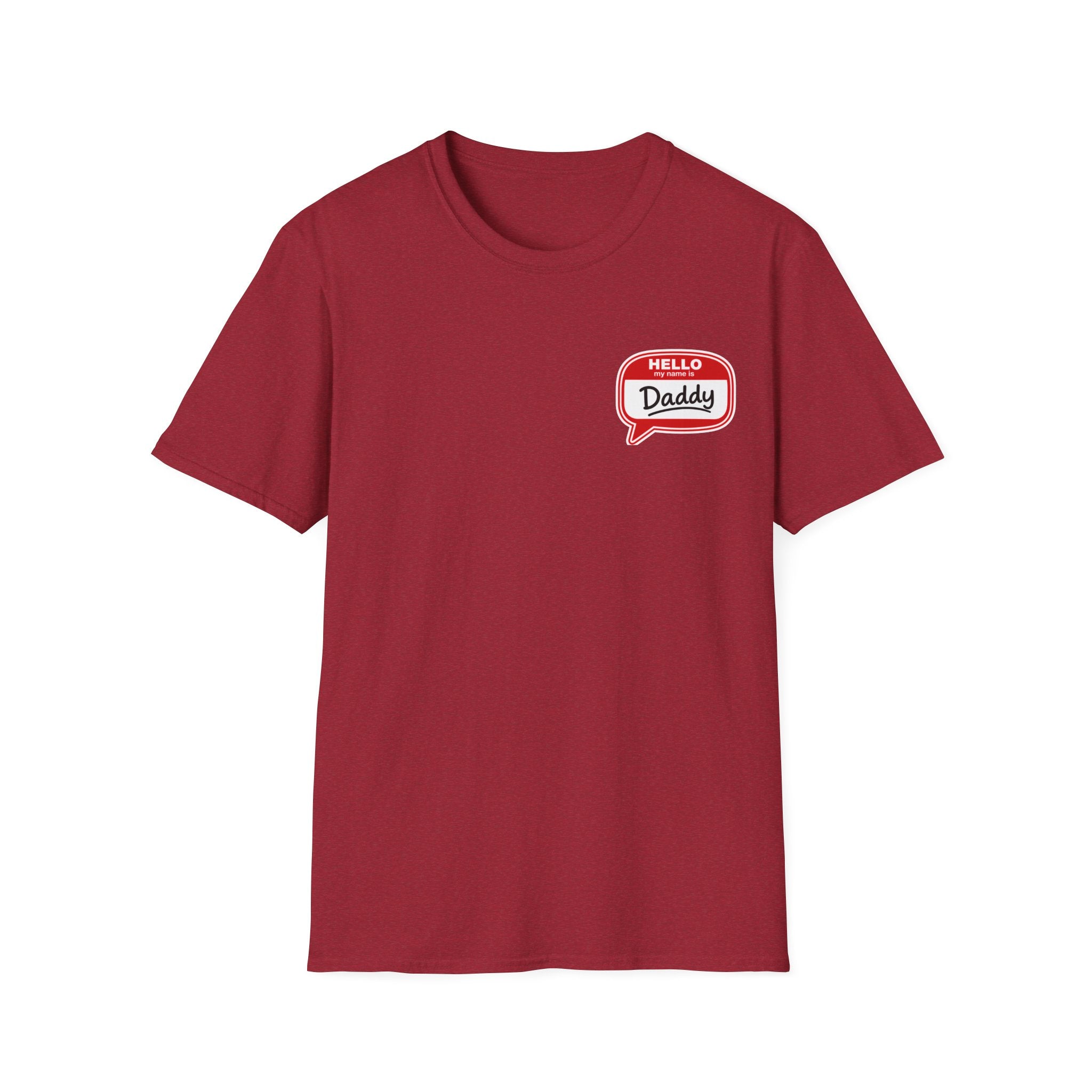 Daddy Name Tag T-Shirt - 'Hello Daddy' Retro Speech Bubble Tee