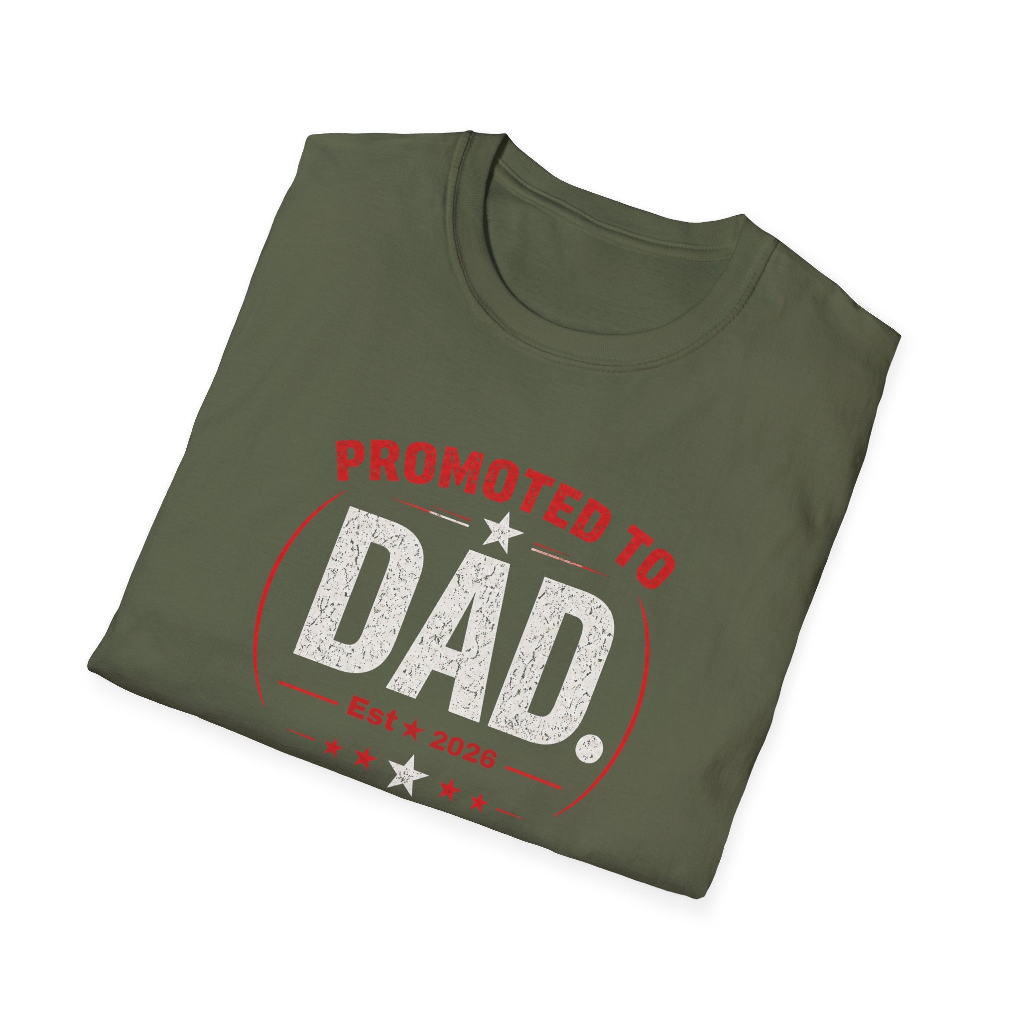 Promoted to Dad T-Shirt — New Dad Announcement Gift, Father’s Day Tee