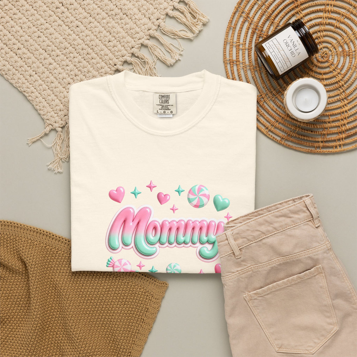 Mommy Pastel Candy Script T-Shirt