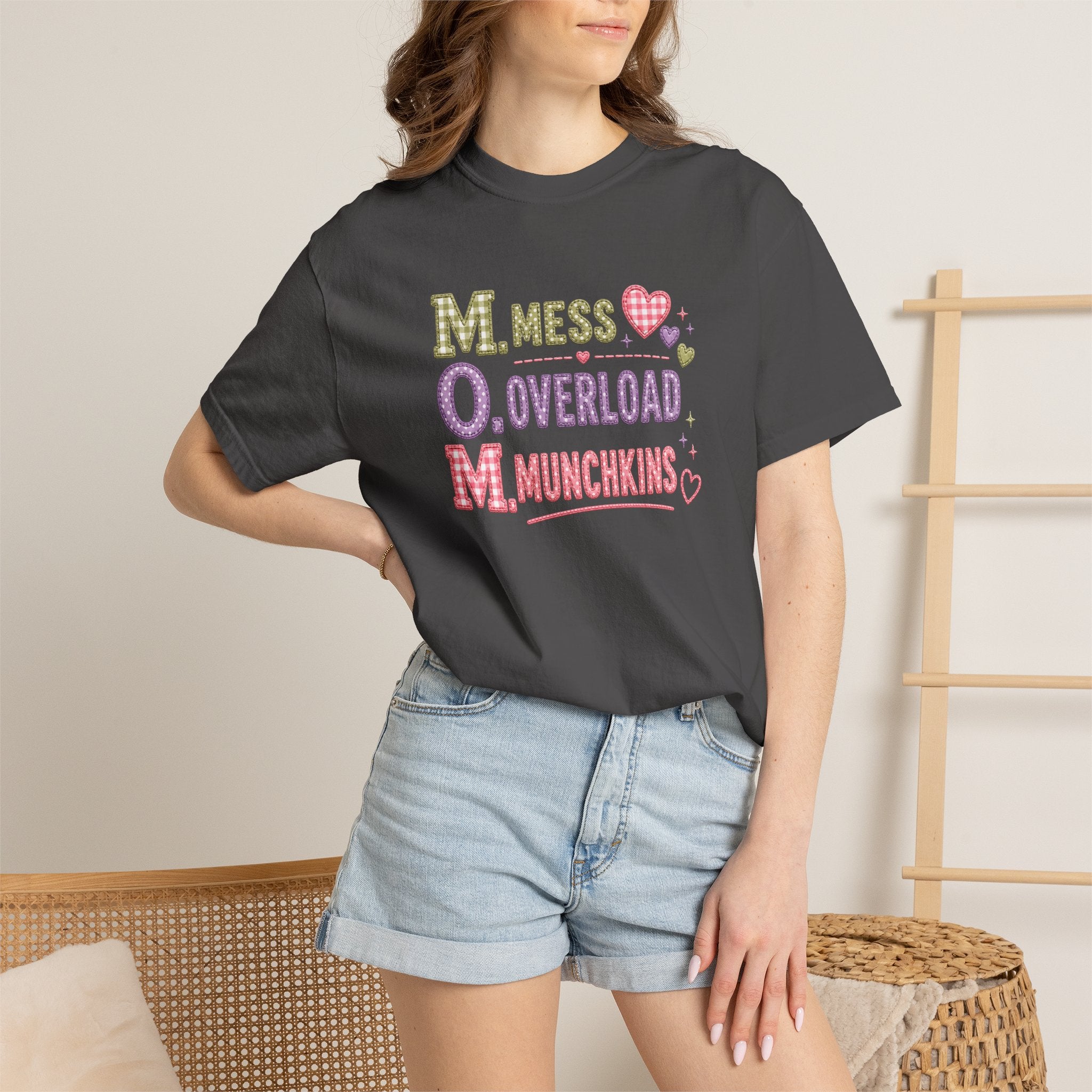 M.O.M. Graphic T-Shirt — "Mess Overload Munchkins" Cute Mom Tee