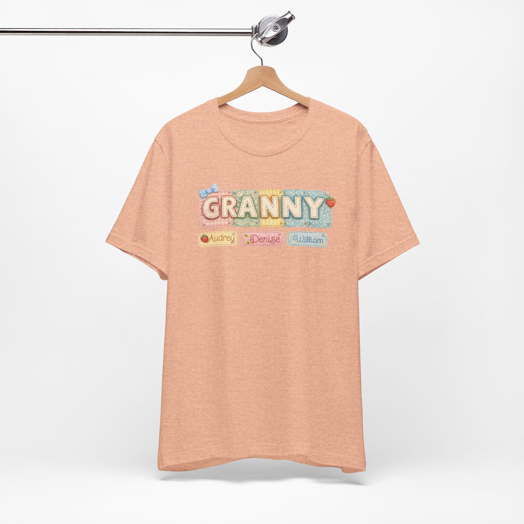 Granny Retro Nameplate T‑Shirt — Personalized Grandma Tee