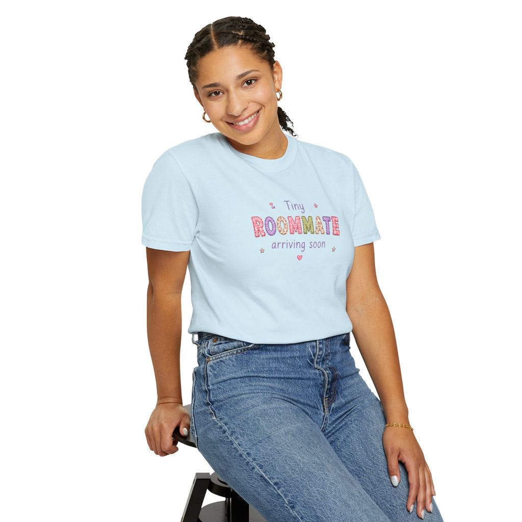 Tiny Roommate Pregnancy Announcement T-Shirt
