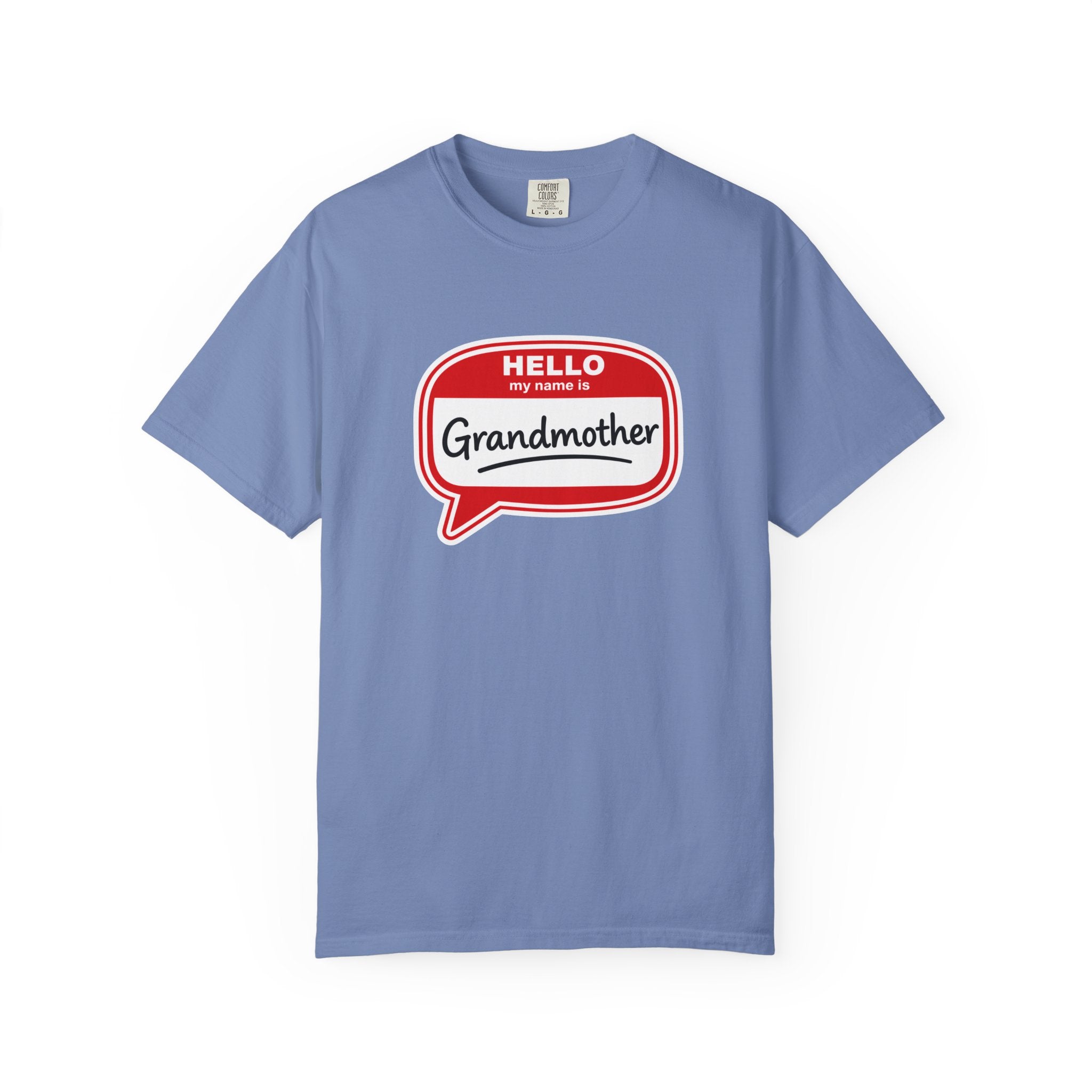 Hello My Name Is Grandmother T-Shirt - Retro Name Badge Tee for Moms & Grandmas