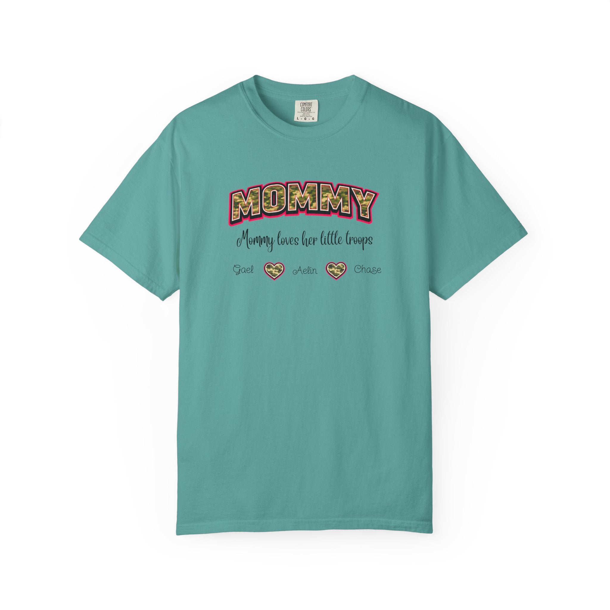 Mommy Camo Heart T-Shirt — "Mommy, I am here for little forever" Mother's Day Tee