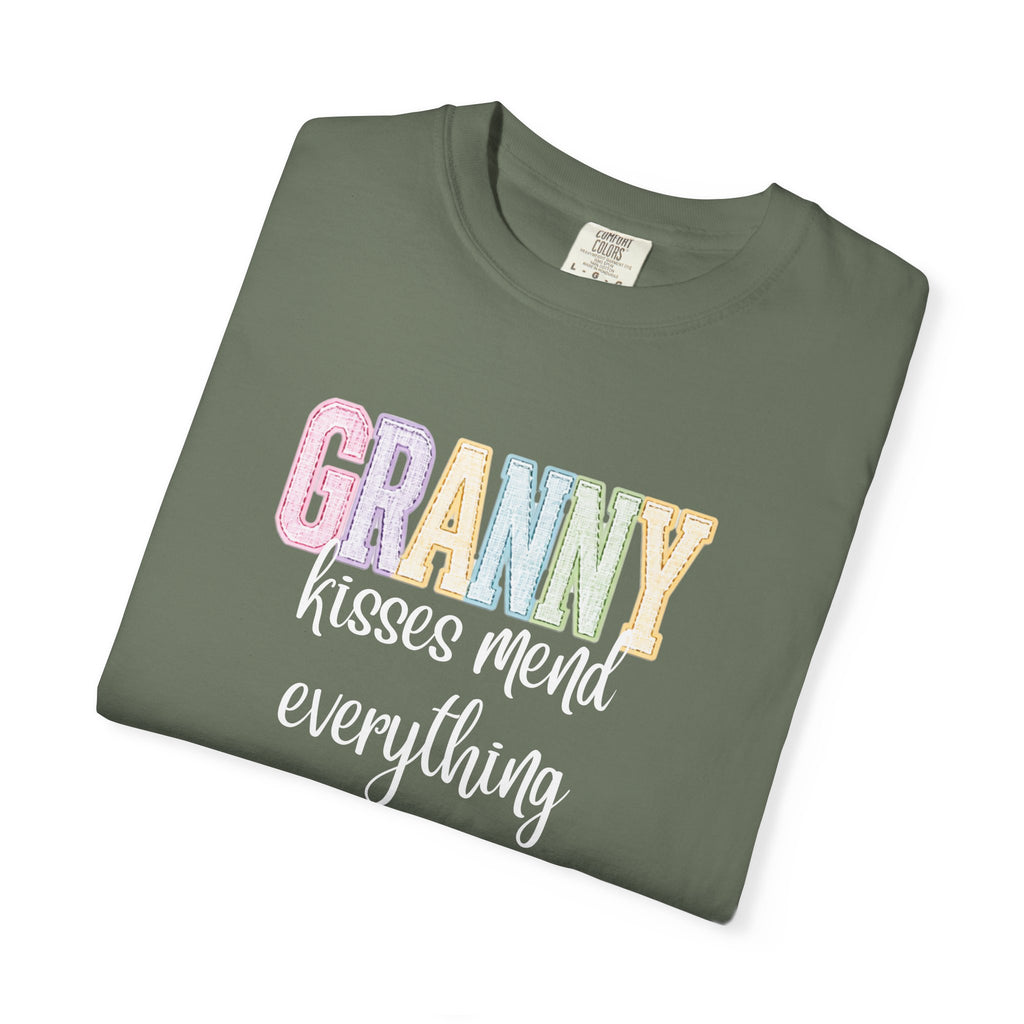 Granny Pastel Patchwork T-Shirt — Retro Rainbow 'GRANNY' Graphic Tee