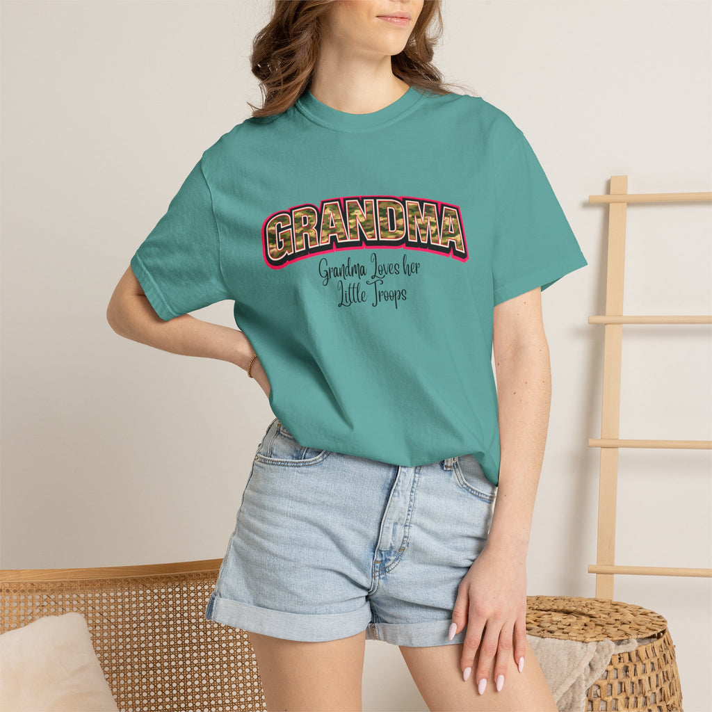 Grandma Floral Retro Tee — "Grandma: Grandkids Love Her a Little Teacup"