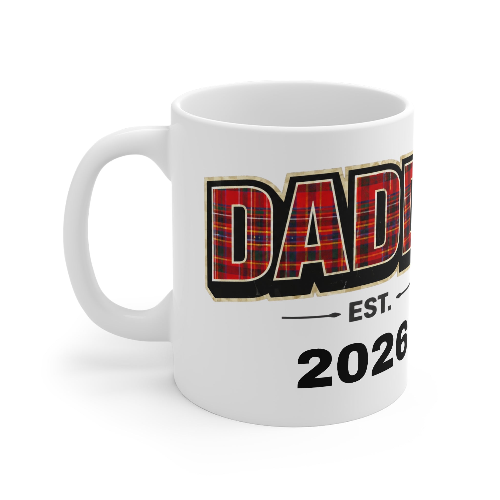 Dad Mug — "Daddy Est. 2026" Plaid Father’s Day Coffee Cup